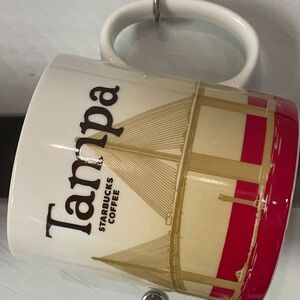 Starbucks Tampa Mug with Red and Gold Design